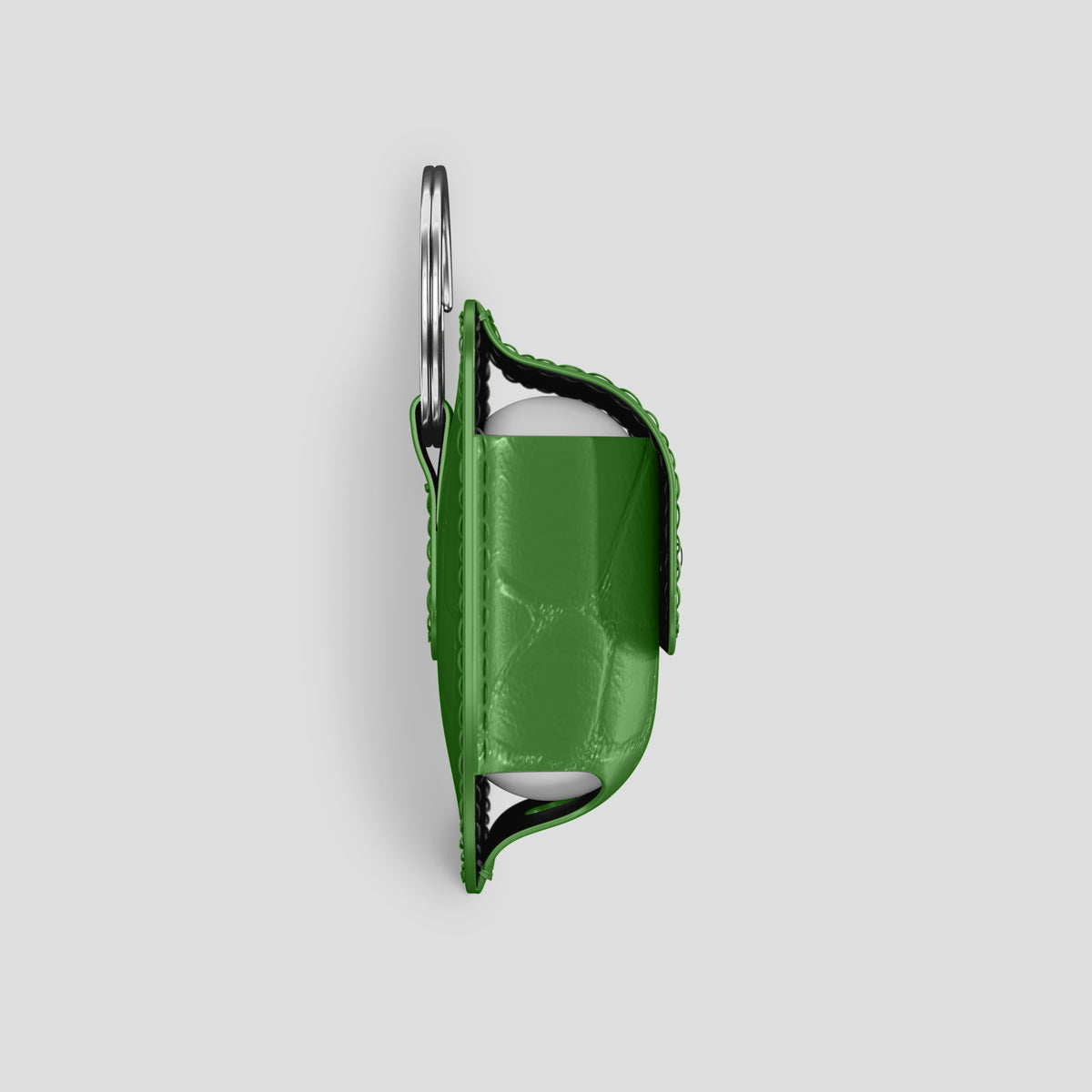 Apple-Green AirPods (4th gen) Pouch In Alligator with Steel Metal -4 | Apple-Green-Steel