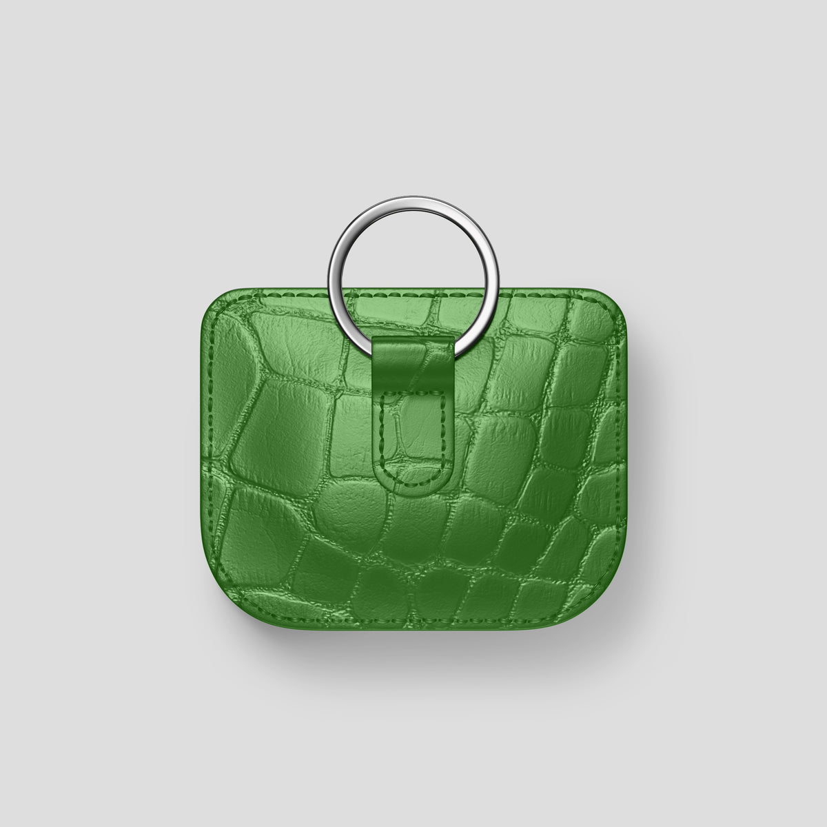 Apple-Green AirPods (4th gen) Pouch In Alligator with Steel Metal -5 | Apple-Green-Steel