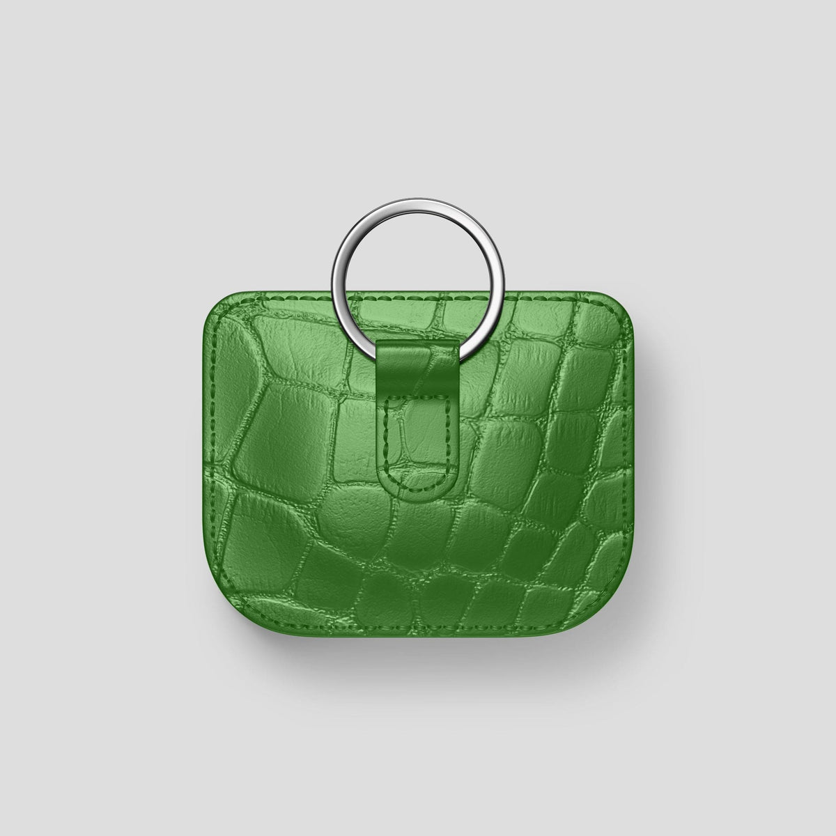 Apple-Green AirPods Pro (2nd gen) Pouch Alligator with Steel Metal -5 | Apple-Green-Steel