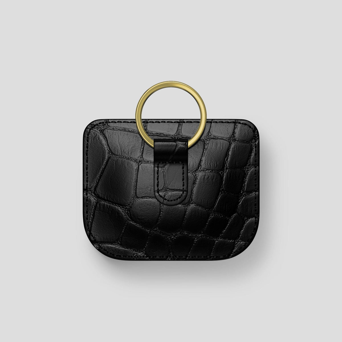 Black AirPods Pro (1st gen) Pouch Alligator with Gold Metal -5 | Black-Gold