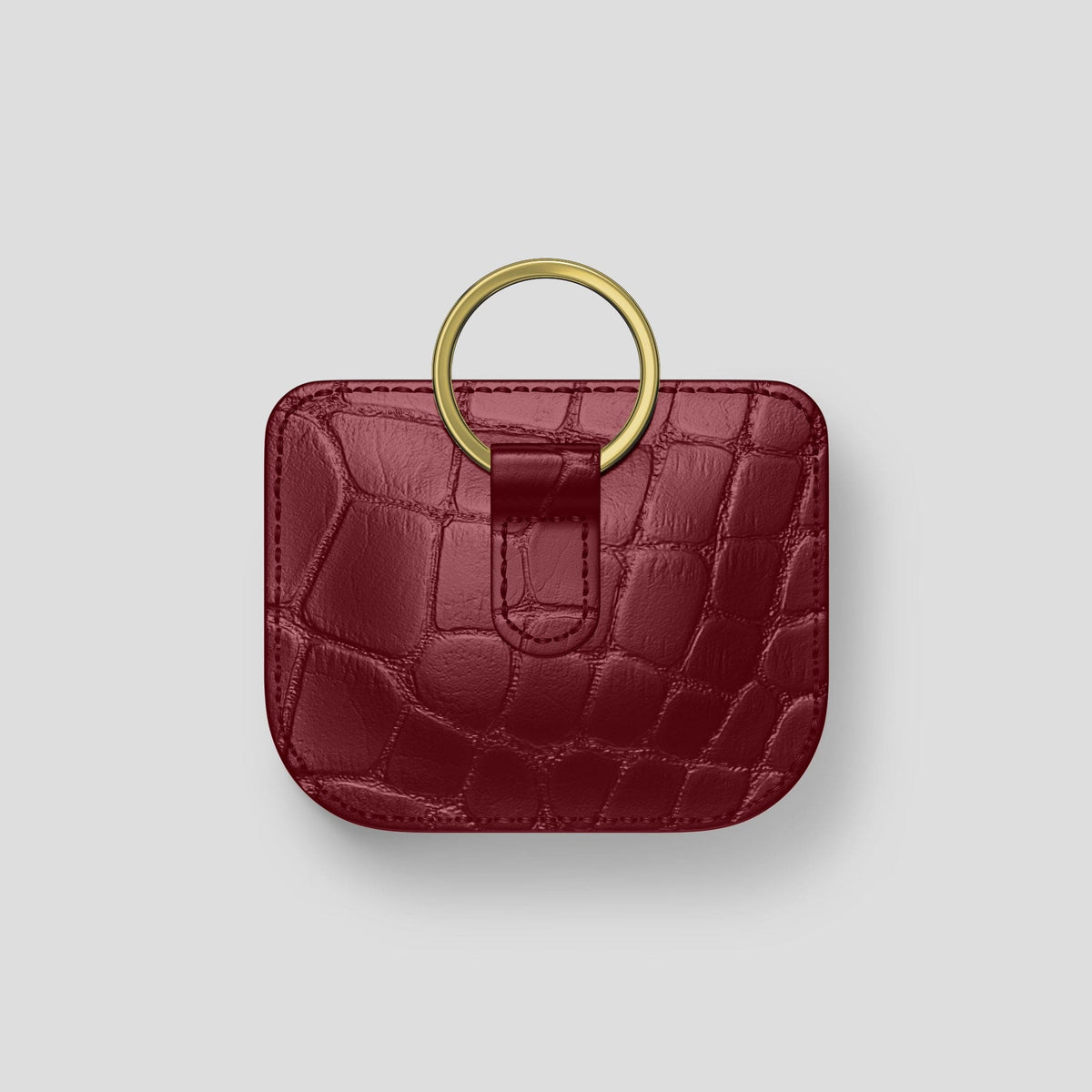 Burgundy AirPods Pro (1st gen) Pouch Alligator with Gold Metal -5 | Burgundy-Gold