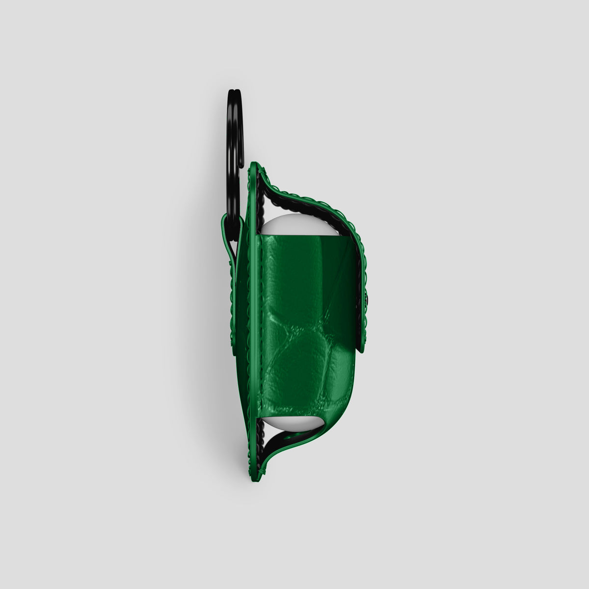 Forest-Green AirPods (4th gen) Pouch In Alligator with Black Metal -4 | Forest-Green-Black