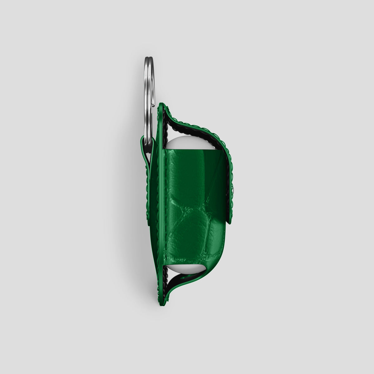 Forest-Green AirPods (4th gen) Pouch In Alligator with Steel Metal -4 | Forest-Green-Steel