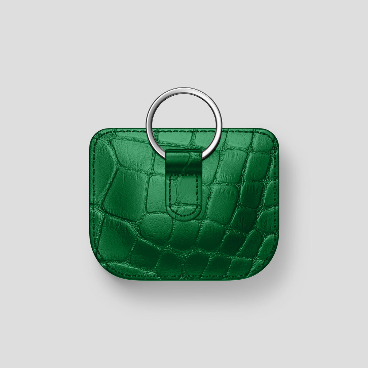Forest-Green AirPods (4th gen) Pouch In Alligator with Steel Metal -5 | Forest-Green-Steel