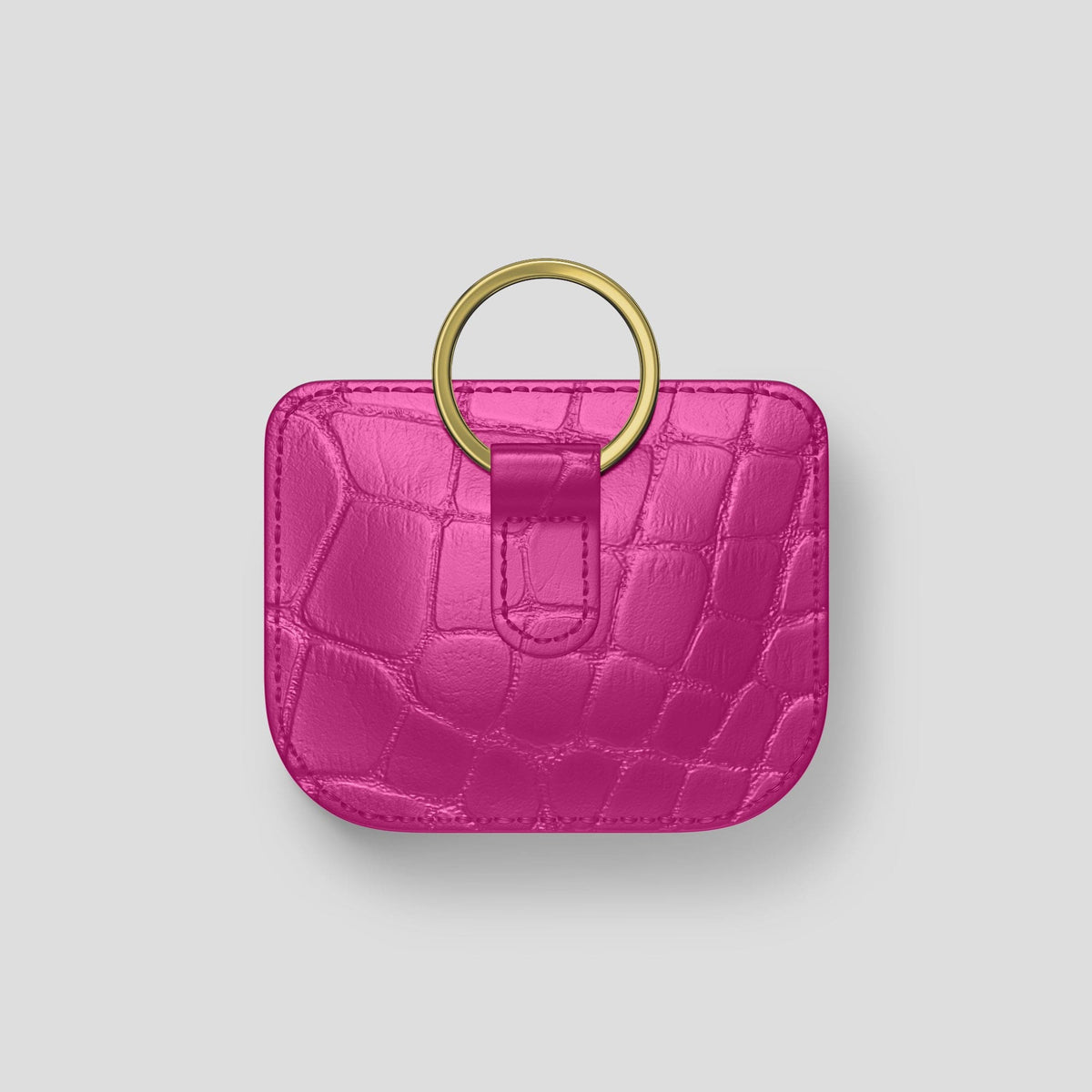 Fuchsia AirPods Pro (1st gen) Pouch Alligator with Gold Metal -5 | Fuchsia-Gold