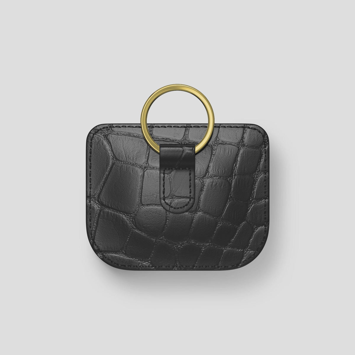 Grey AirPods Pro (1st gen) Pouch Alligator with Gold Metal -5 | Grey-Gold