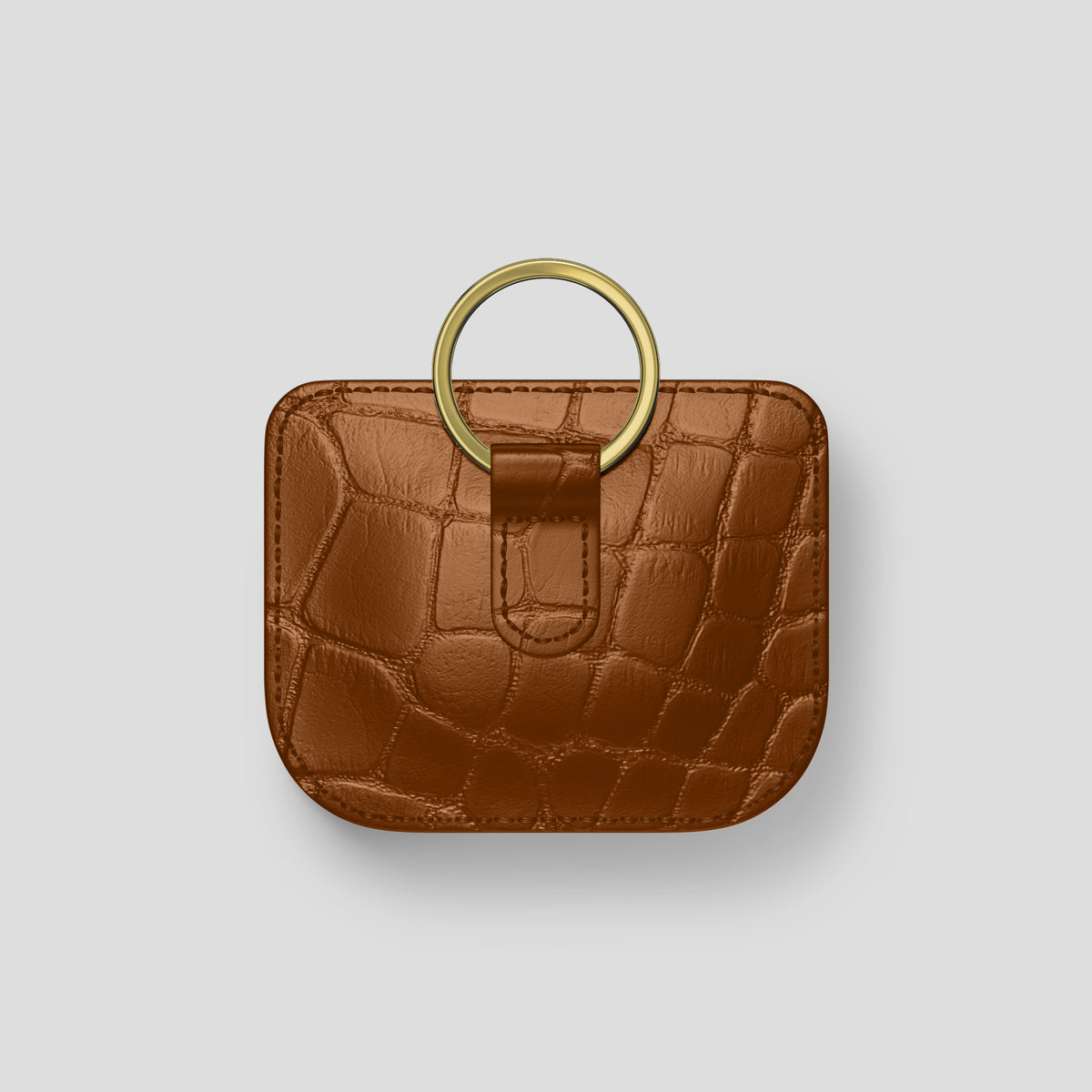Honey AirPods (4th gen) Pouch In Alligator with Gold Metal -5 | Honey-Gold