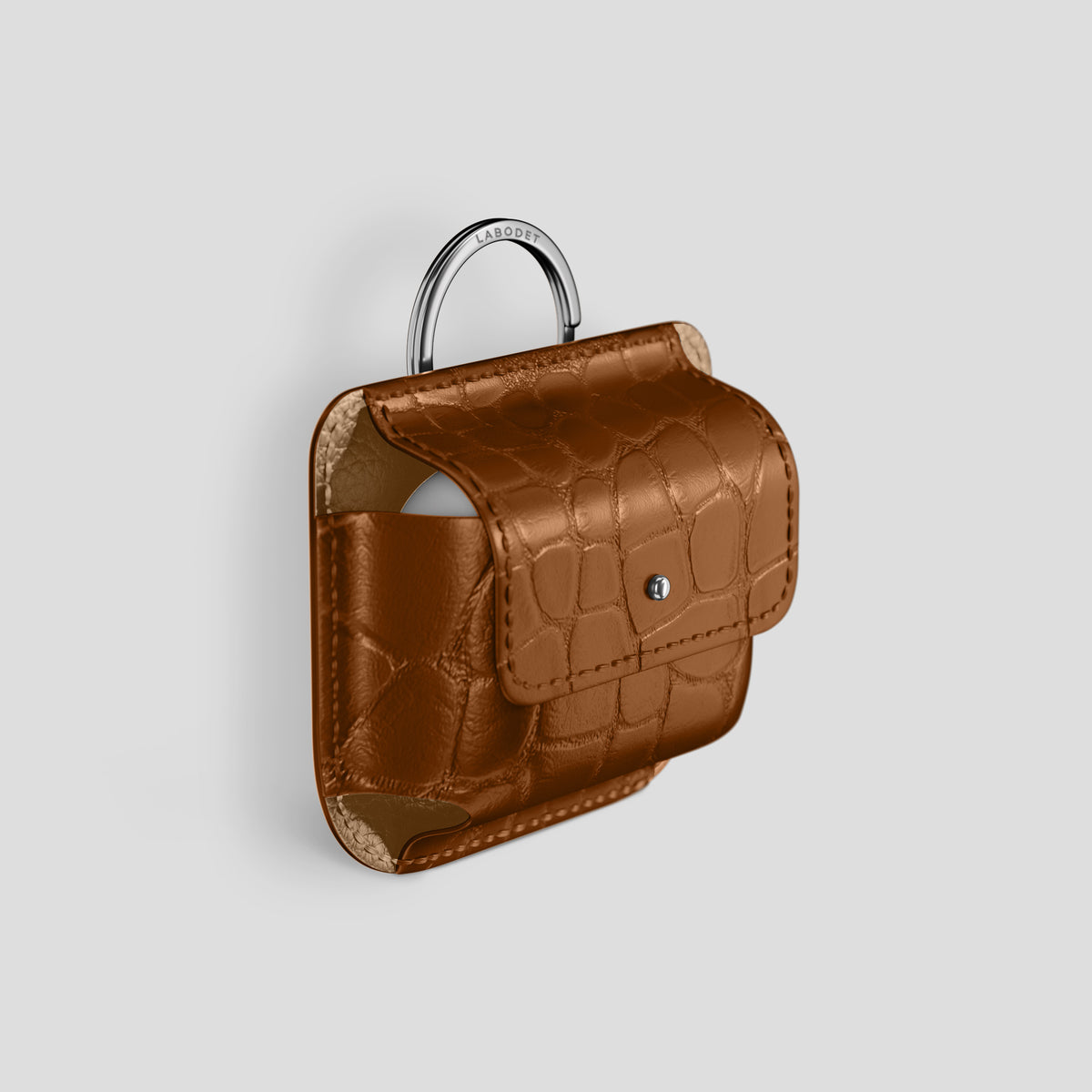 Honey AirPods (4th gen) Pouch In Alligator with Steel Metal -2 | Honey-Steel