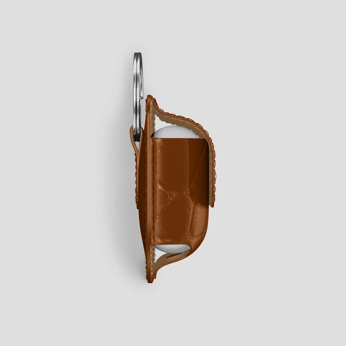 Honey AirPods (4th gen) Pouch In Alligator with Steel Metal -4 | Honey-Steel