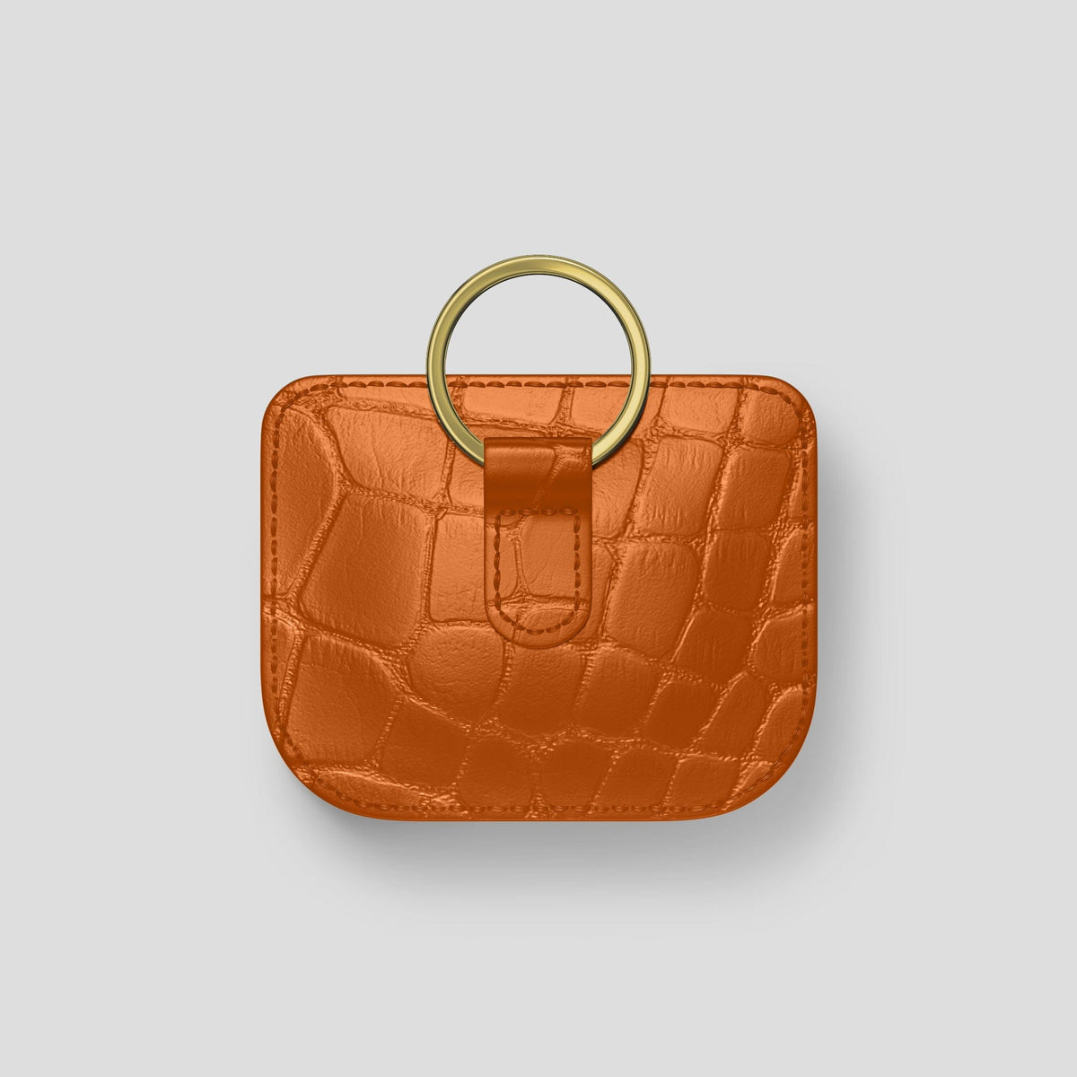 Orange AirPods Pro (1st gen) Pouch Alligator with Gold Metal -5 | Orange-Gold