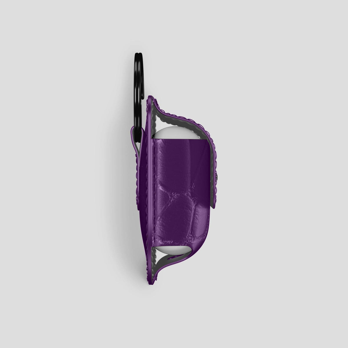 Purple AirPods Pro (1st gen) Pouch Alligator with Black Metal -4 | Purple-Black