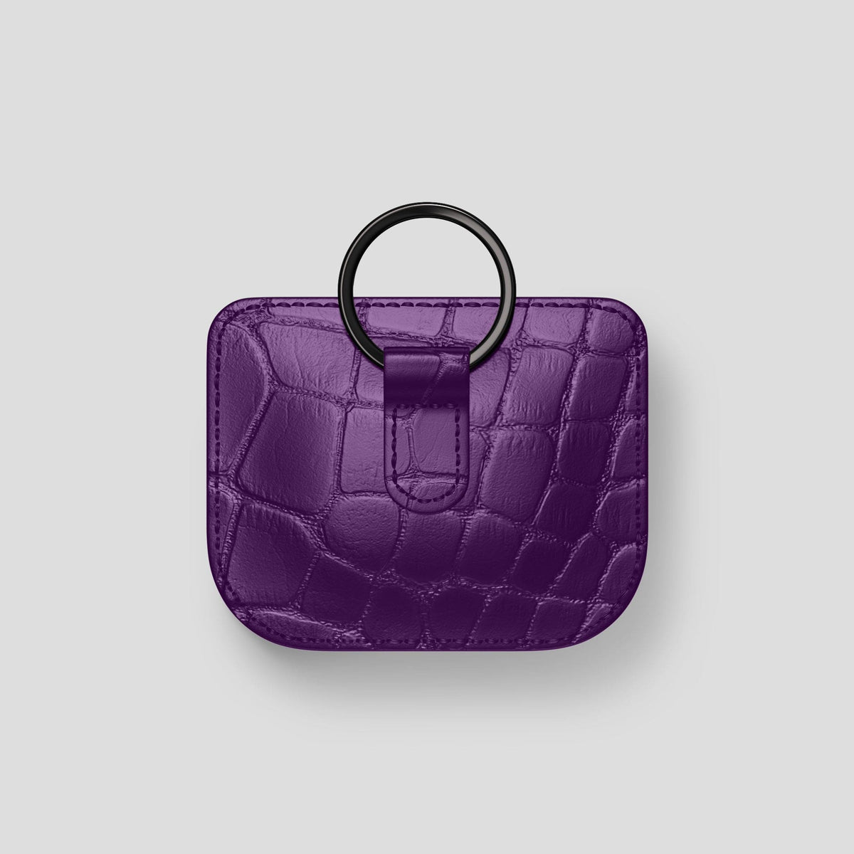 Purple AirPods Pro (1st gen) Pouch Alligator with Black Metal -5 | Purple-Black