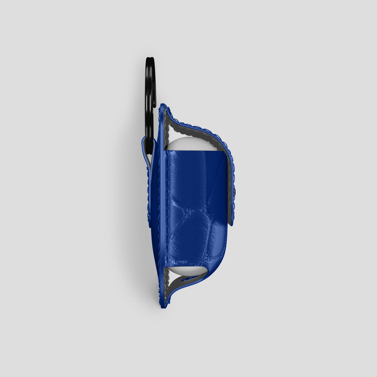 Royal Blue AirPods (4th gen) Pouch In Alligator with Black Metal -4 | Royal-Blue-Black
