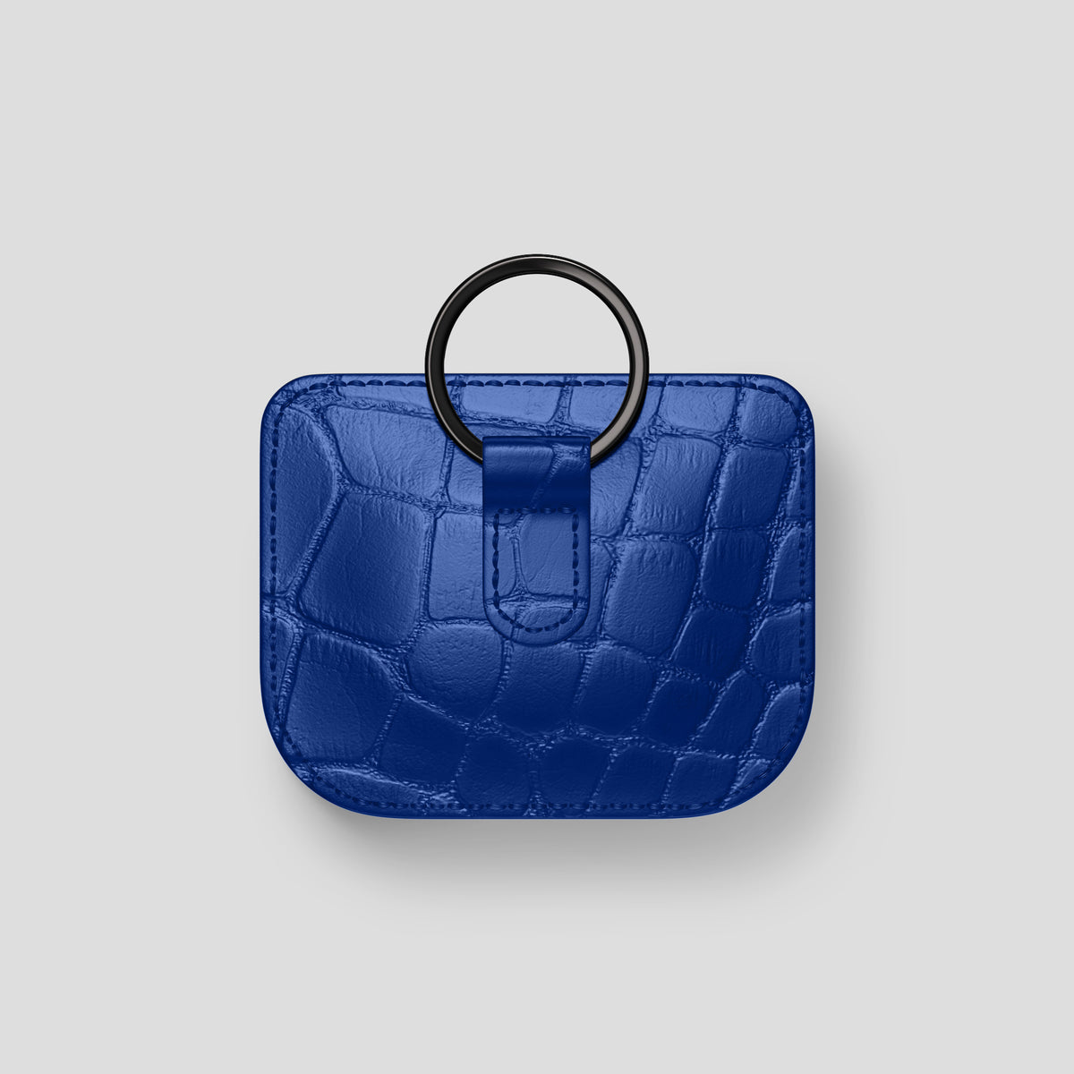 Royal Blue AirPods (4th gen) Pouch In Alligator with Black Metal -5 | Royal-Blue-Black