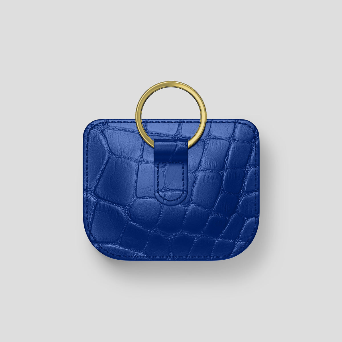 Royal Blue AirPods (4th gen) Pouch In Alligator with Gold Metal -5 | Royal-Blue-Gold