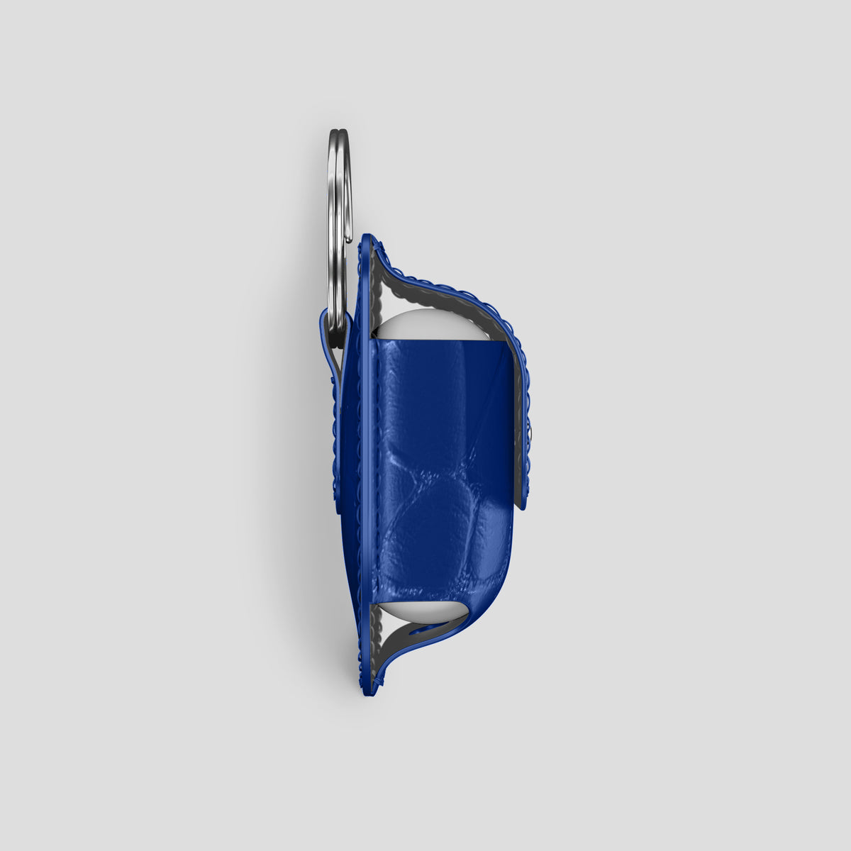 Royal Blue AirPods (4th gen) Pouch In Alligator with Steel Metal -4 | Royal-Blue-Steel