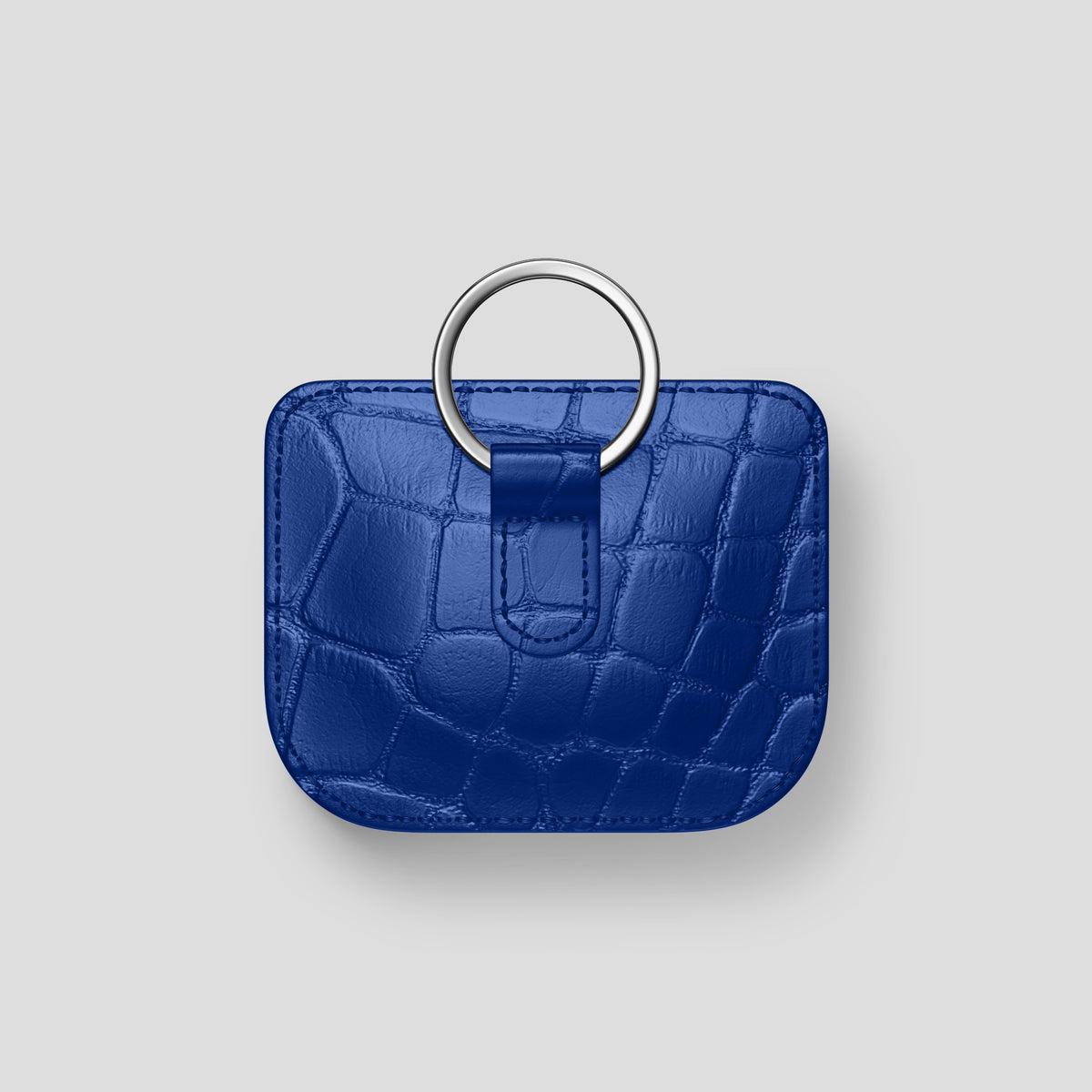 Royal Blue AirPods (4th gen) Pouch In Alligator with Steel Metal -5 | Royal-Blue-Steel