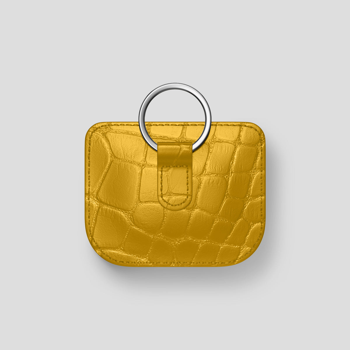 Yellow AirPods (4th gen) Pouch In Alligator with Steel Metal -5 | Yellow-Steel