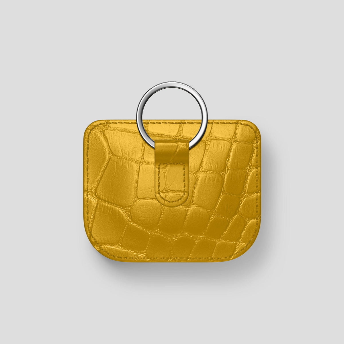 Yellow AirPods Pro (2nd gen) Pouch Alligator with Steel Metal -5 | Yellow-Steel