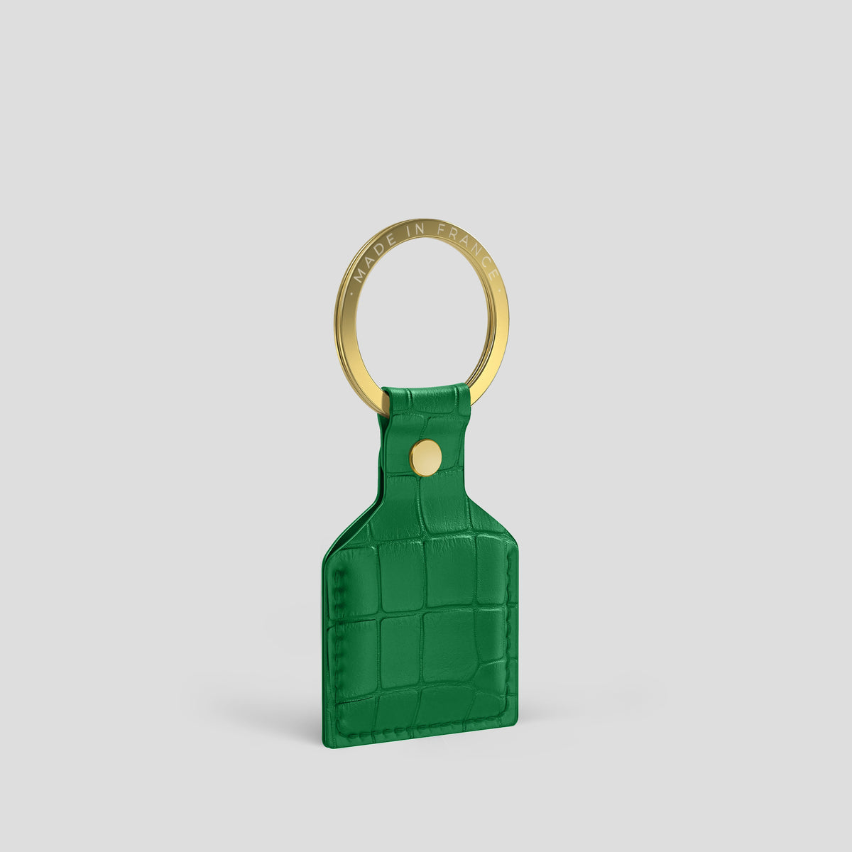 Green AirTag Alligator with Gold Metal -4 | Green-Gold