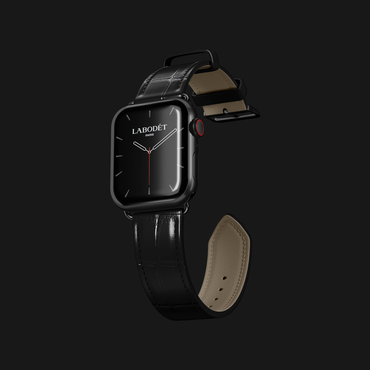 Edition-Black Apple Watch Strap Classic Alligator with Black Metal -1 | Edition-Black-Black