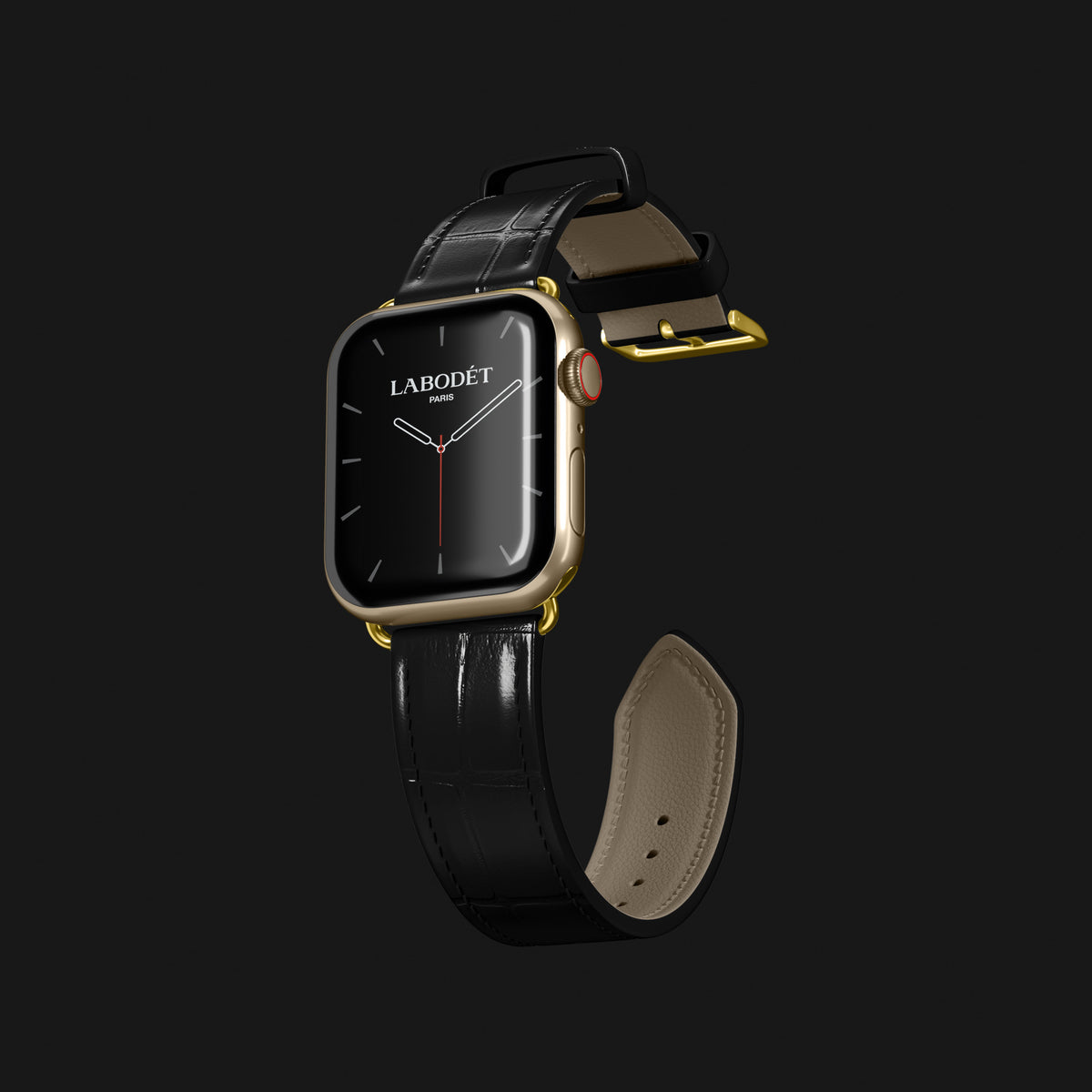 Edition-Black Apple Watch Strap Classic Alligator with Gold Metal -1 | Edition-Black-Gold