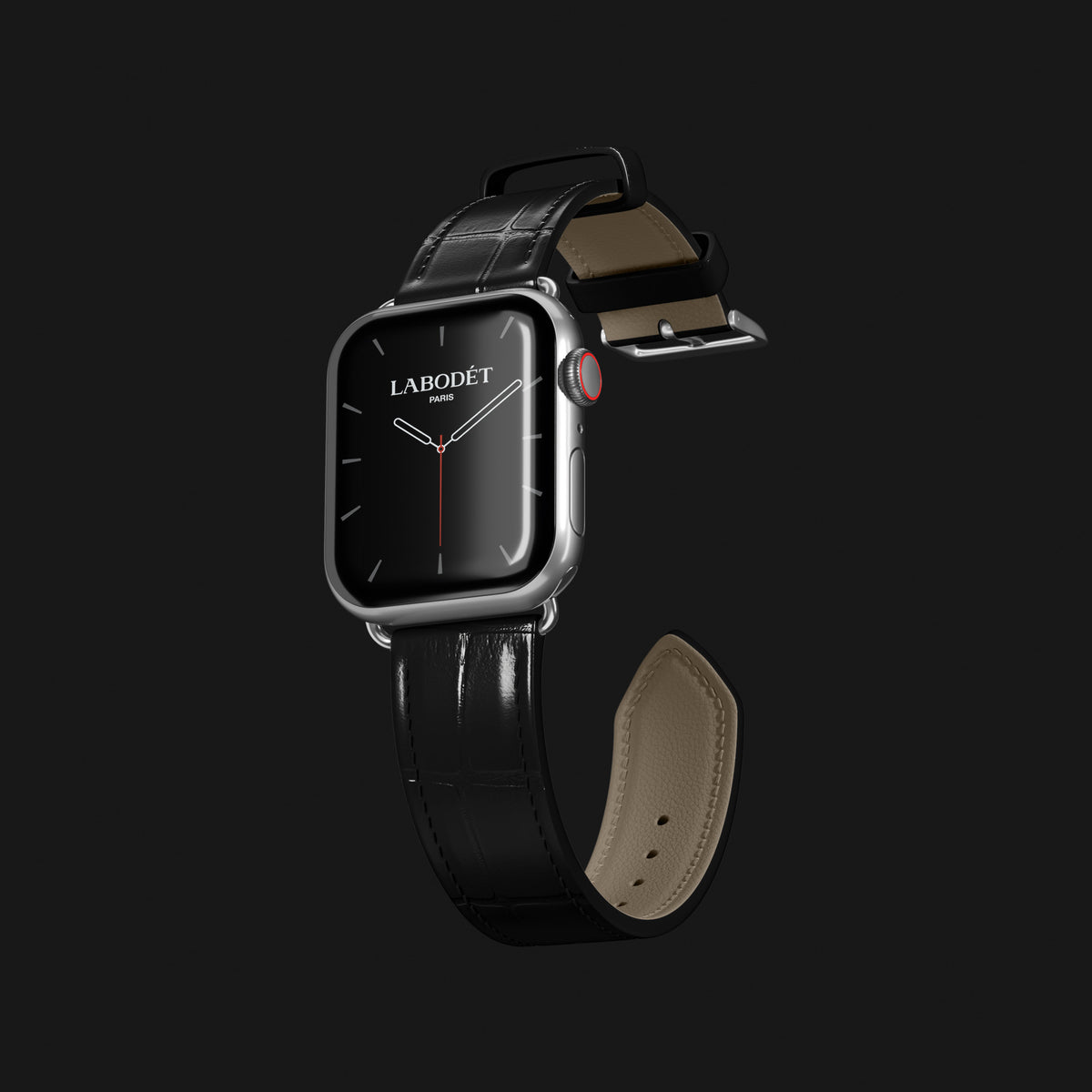 Edition-Black Apple Watch Strap Classic Alligator with Steel Metal -1 | Edition-Black-Steel