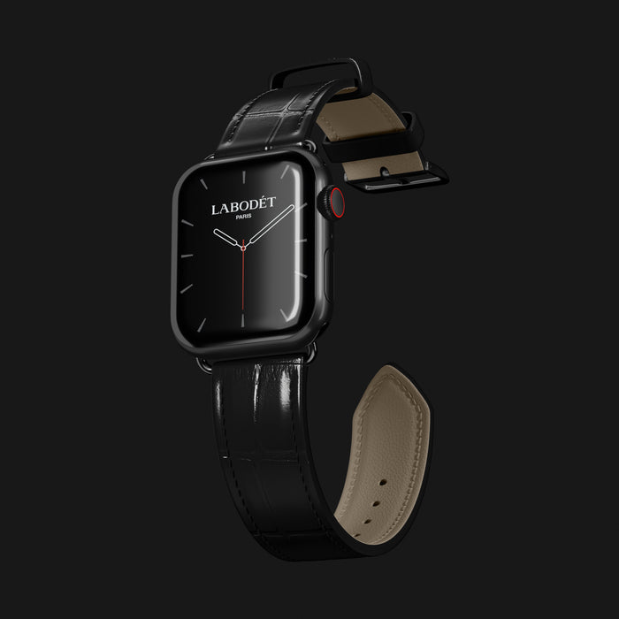 Edition-Black Apple Watch Strap Classic Alligator with Black Metal -1 | Edition-Black-Black