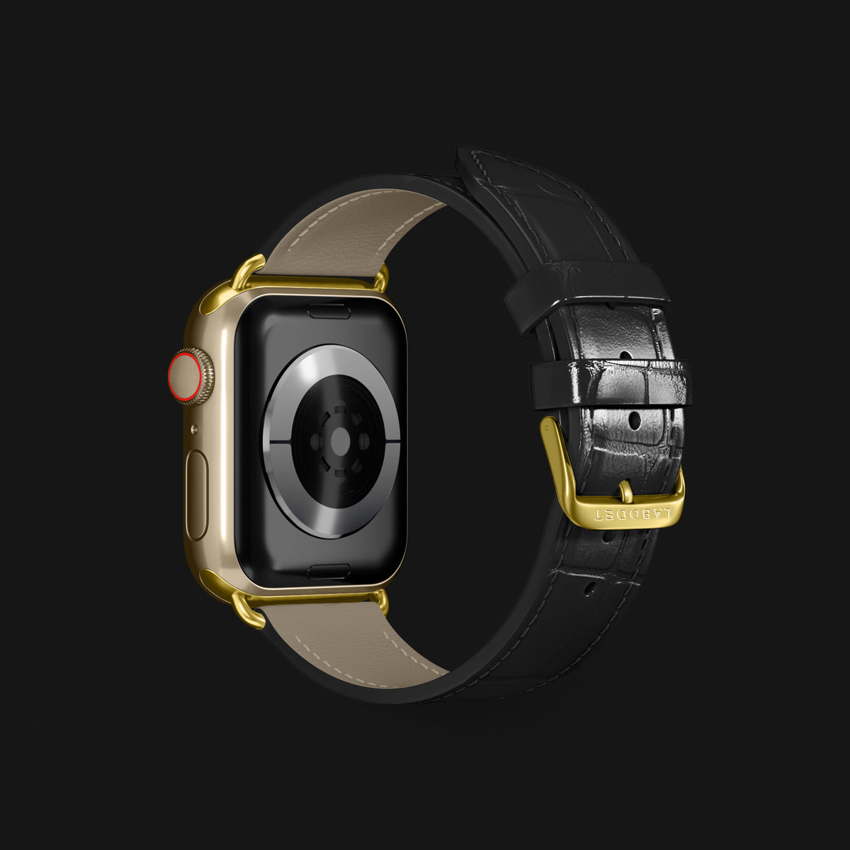 Edition-Black Apple Watch Strap Classic Alligator with Gold Metal -3 | Edition-Black-Gold