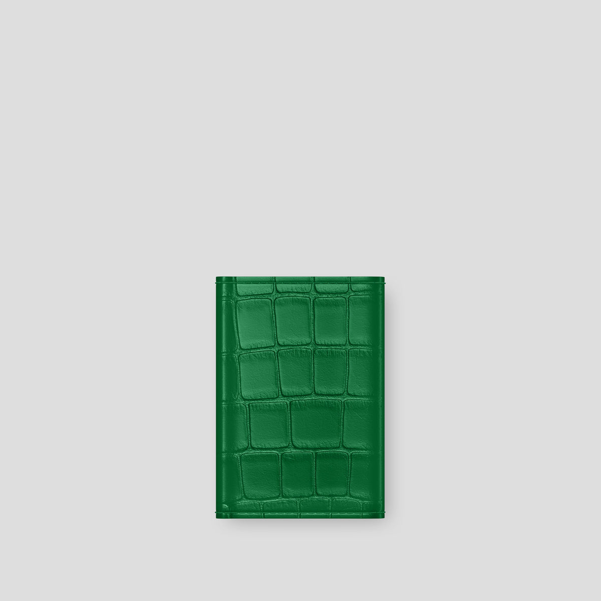 Forest-Green Trifold Wallet In Alligator with Black Metal -5 | Forest-Green-Black
