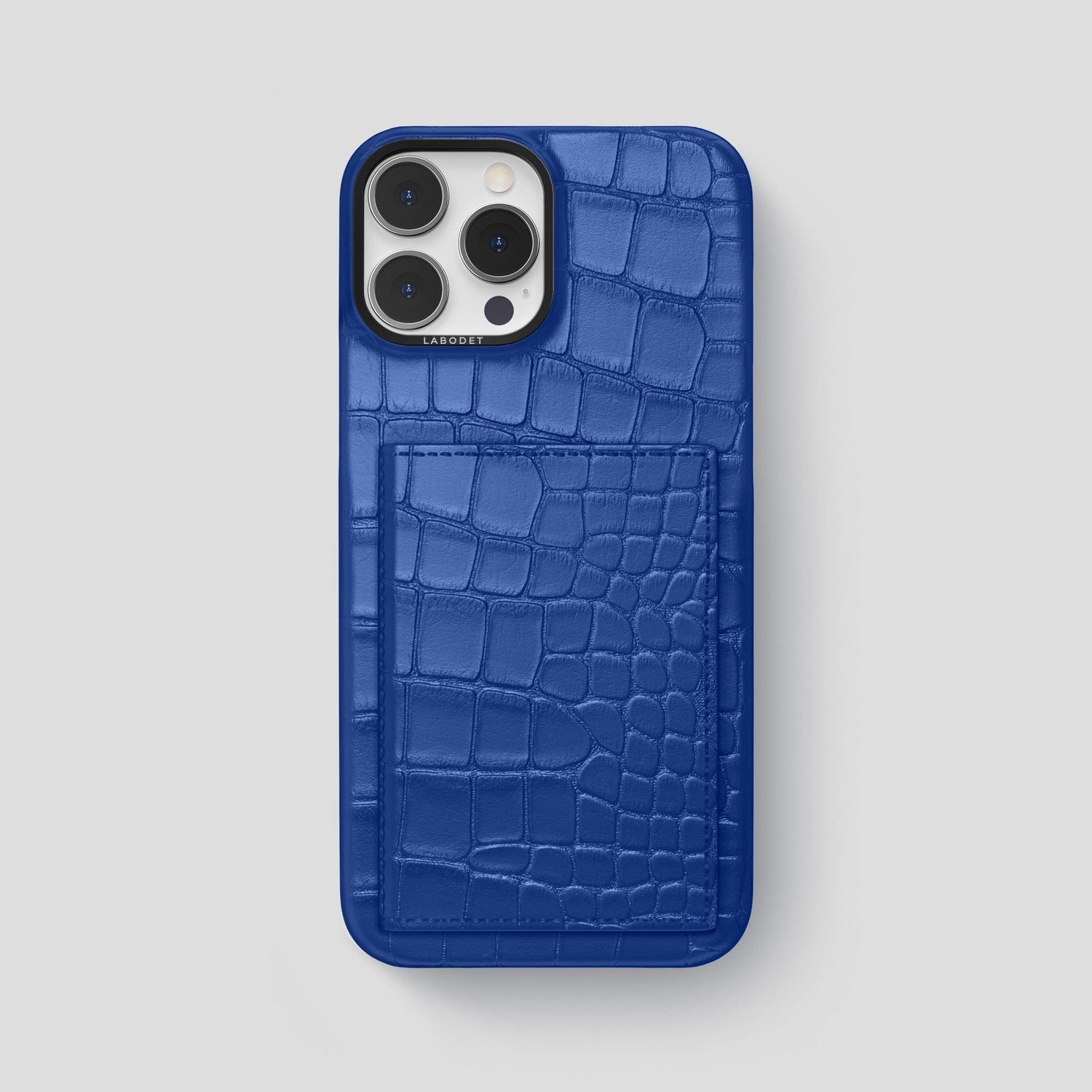 Royal Blue iPhone 15 Pro Max Bi-Fold Case Alligator with Black Metal -2 | Royal-Blue-Black