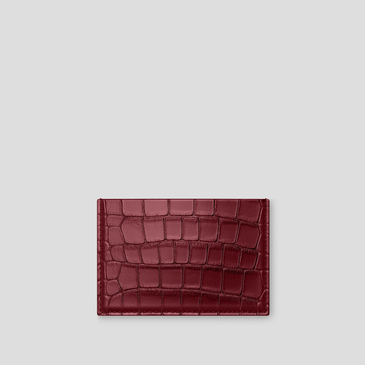Burgundy Card Pocket Alligator -1 | Burgundy
