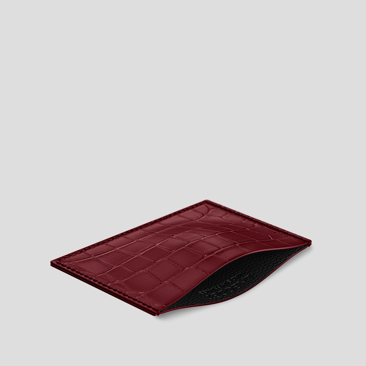 Burgundy Card Pocket Alligator -2 | Burgundy