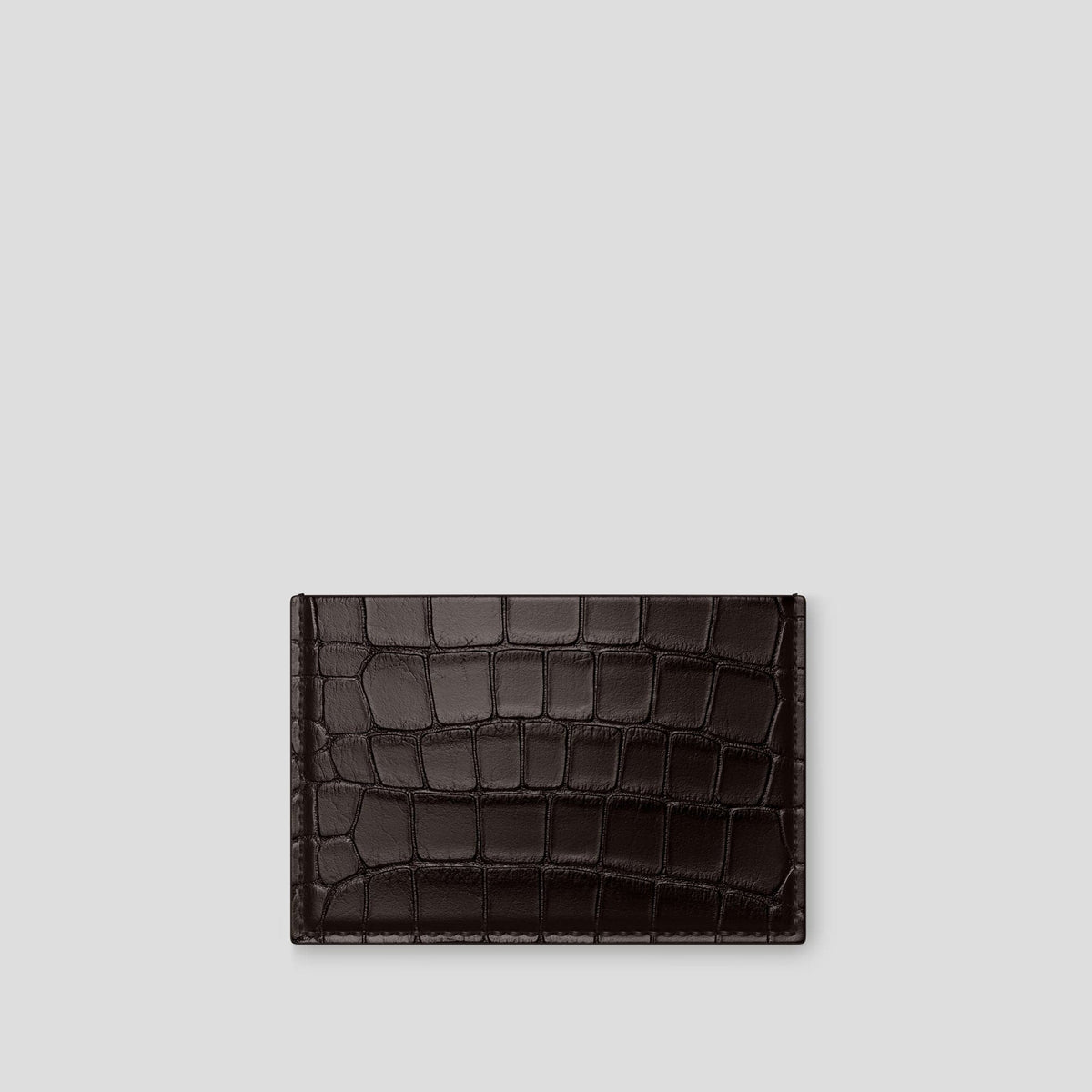 Dark Brown Card Pocket Alligator -1 | Dark-Brown