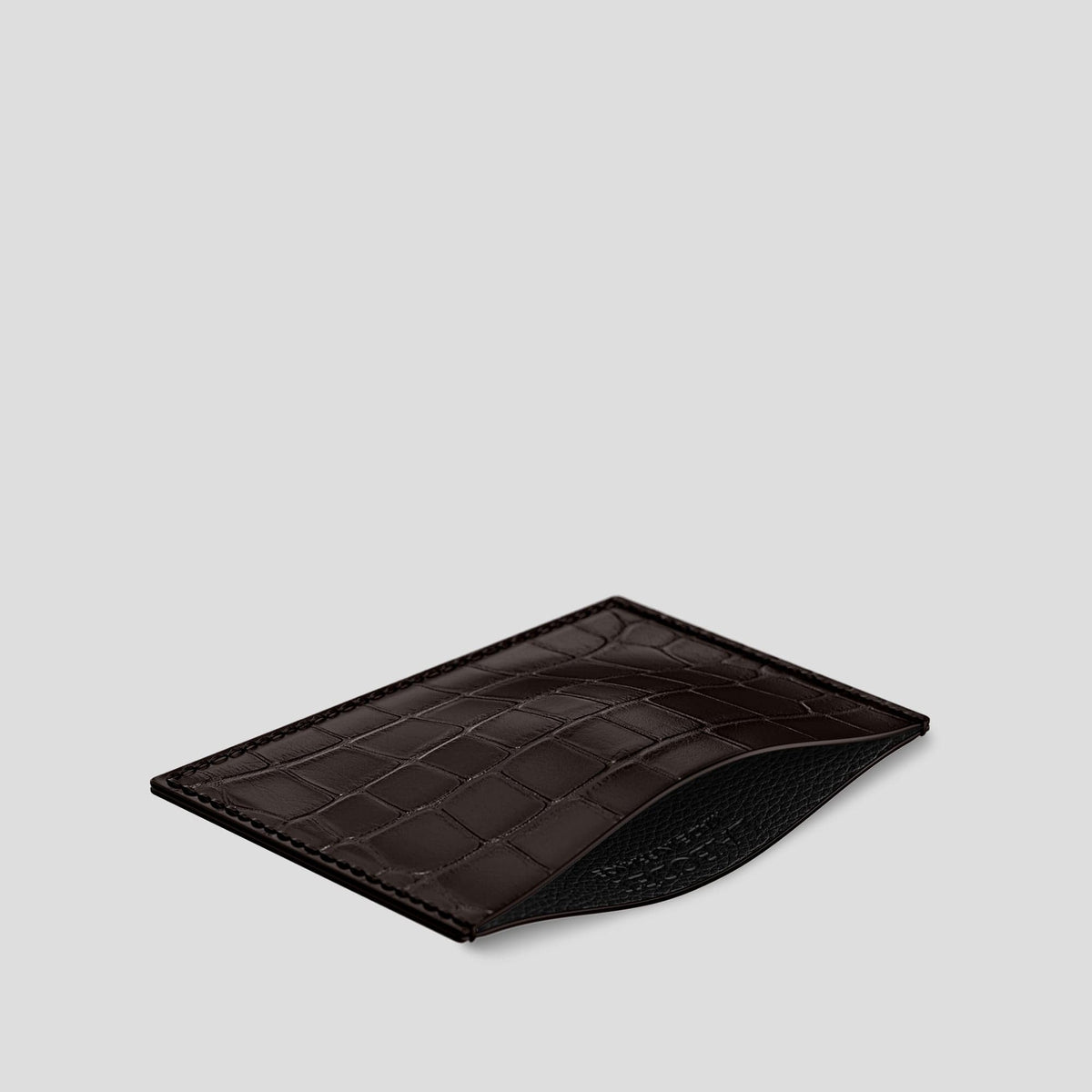 Dark Brown Card Pocket Alligator -2 | Dark-Brown