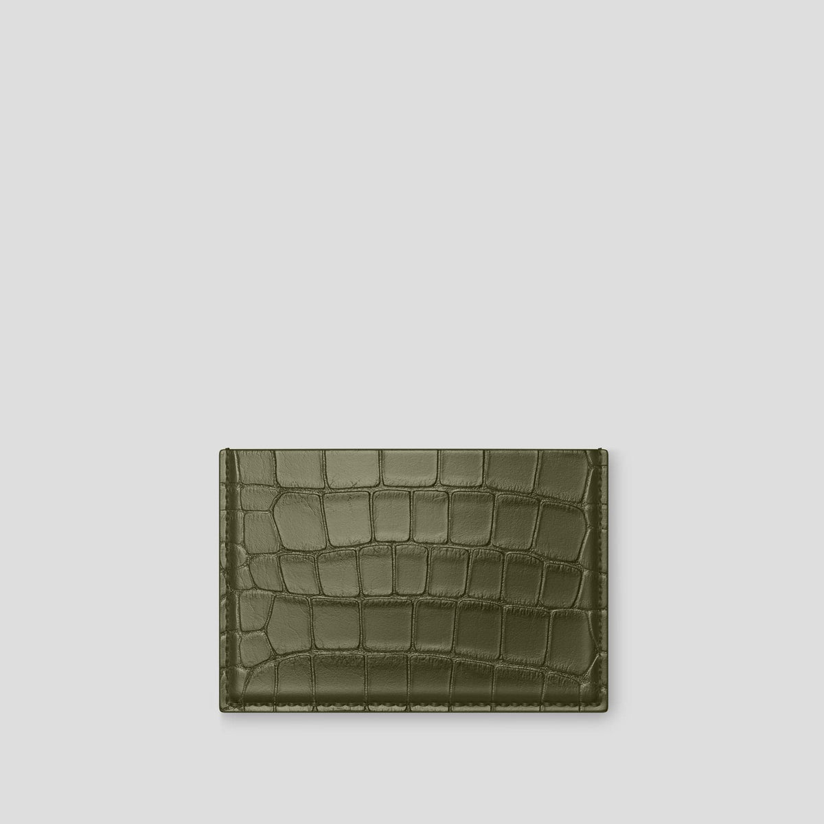 Kaki-Green Card Pocket Alligator -1 | Kaki-Green