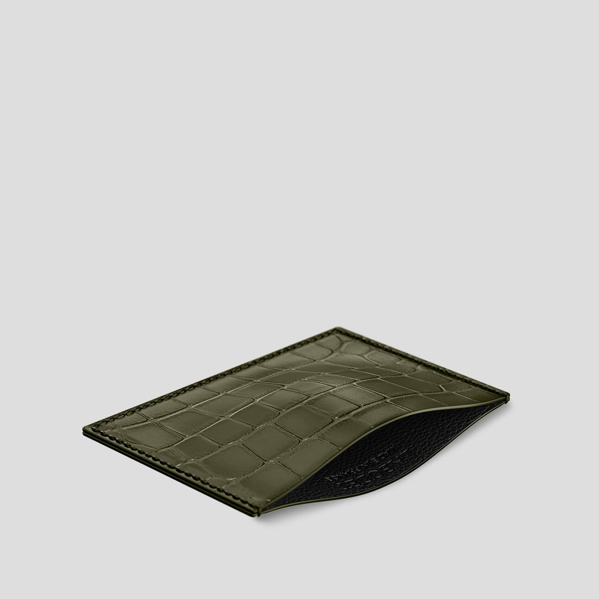Kaki-Green Card Pocket Alligator -2 | Kaki-Green