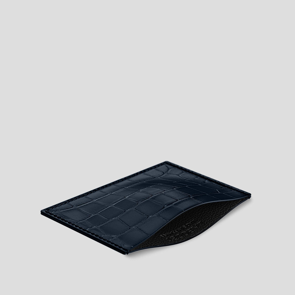 Navy Blue Card Pocket Alligator -2 | Navy-Blue