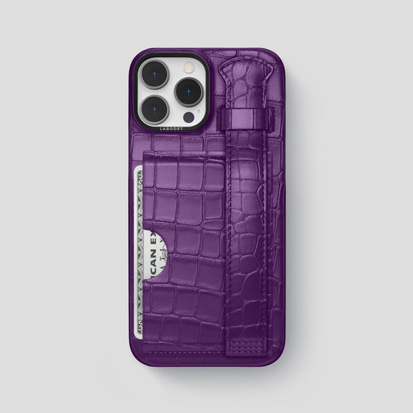 Cardholder Strap Case For iPhone 15 Pro Max In Alligator