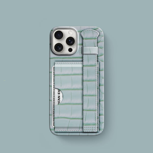 Cardholder Strap Case 1/1 Mint Gum For iPhone 16 Pro In Alligator