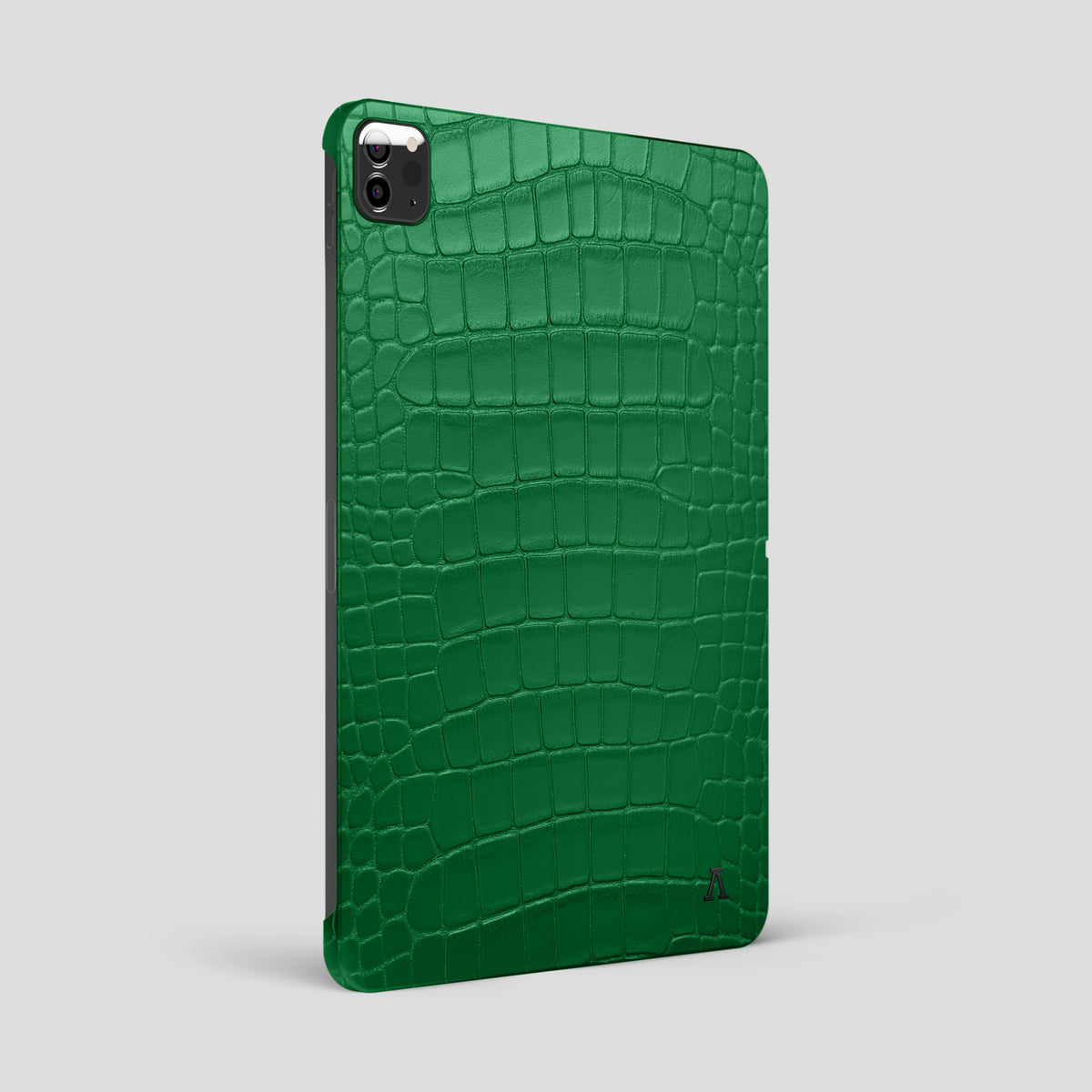 Forest-Green iPad Pro 12.9 Case In Alligator with Black Metal -1 | Forest-Green-Black
