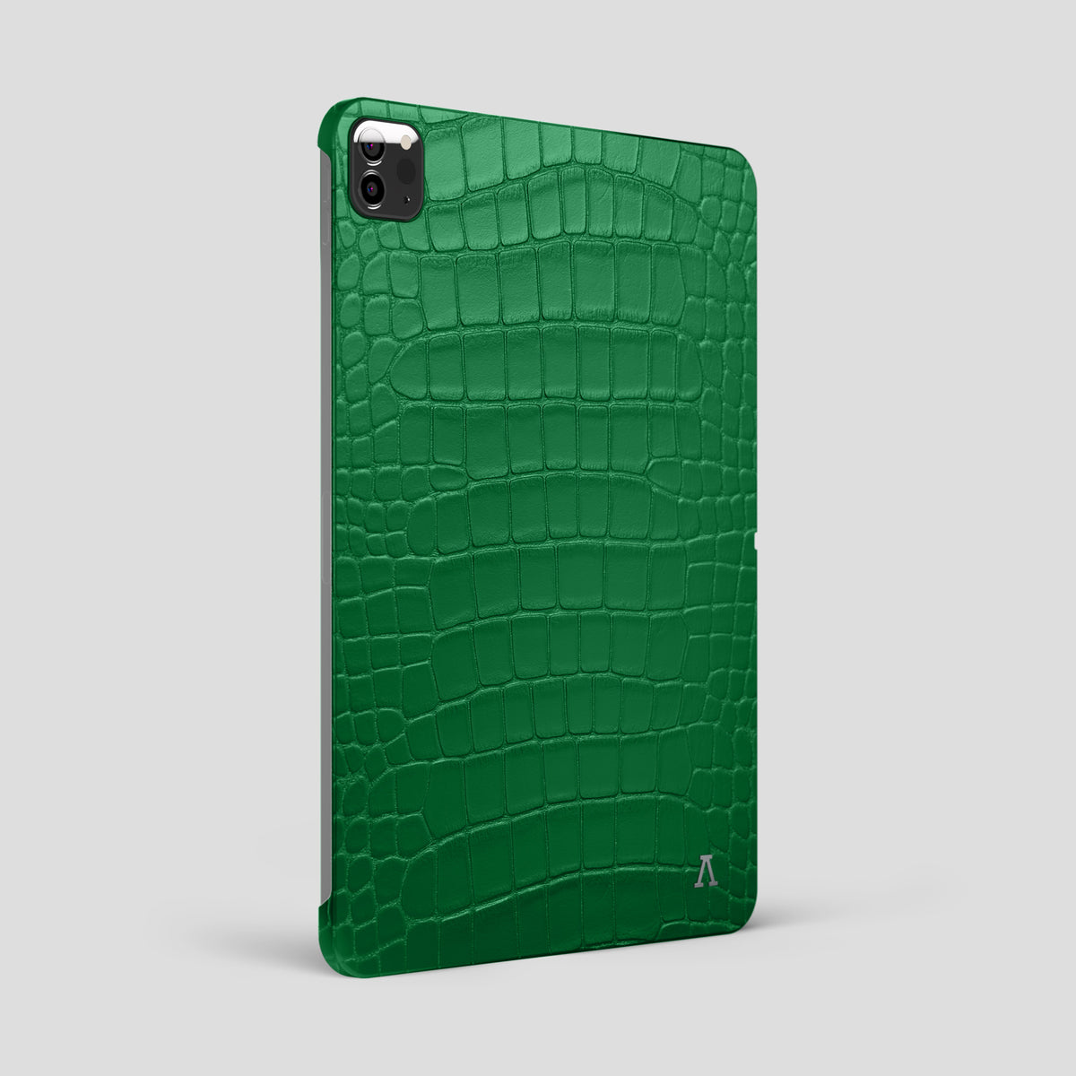 Forest-Green iPad Pro 12.9 Case In Alligator with Steel Metal -1 | Forest-Green-Steel