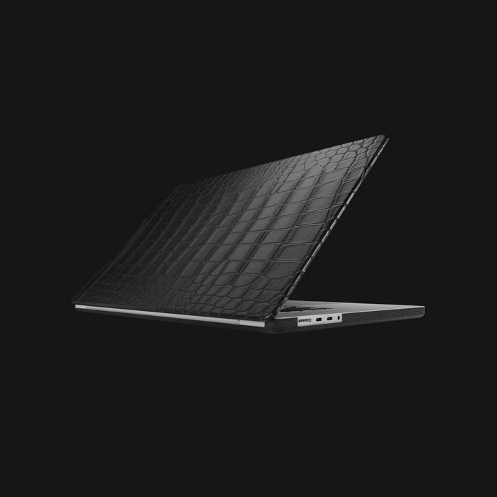 Edition-Black Case For MacBook Air 13-inch (2022 / 2024) Alligator with Black Metal -1 | Edition-Black-Black