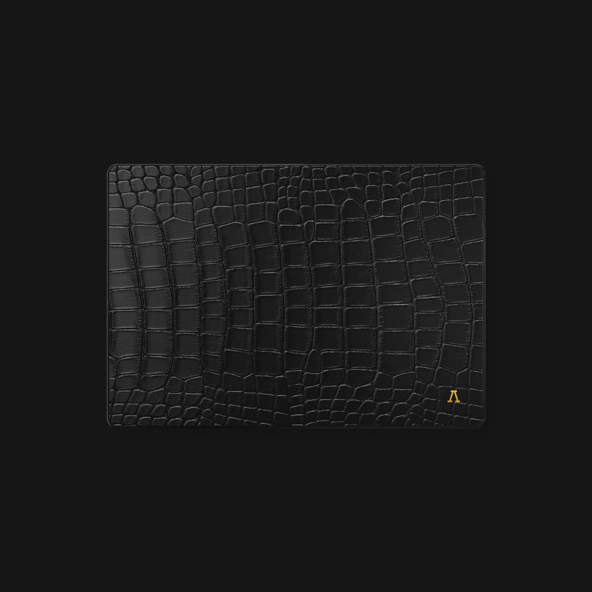 Edition-Black Case For MacBook Air 13-inch (2022 / 2024) Alligator with Gold Metal -2 | Edition-Black-Gold