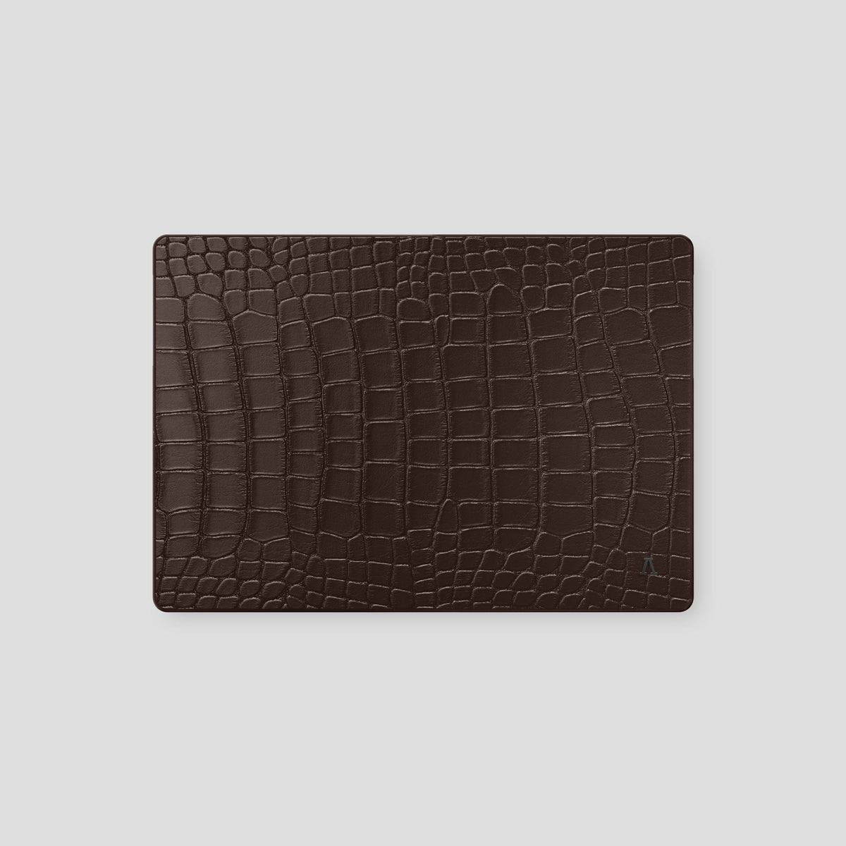 Dark-Brown Case For MacBook Air 13-inch (2022 / 2024) Alligator with Black Metal -2 | Dark-Brown-Black