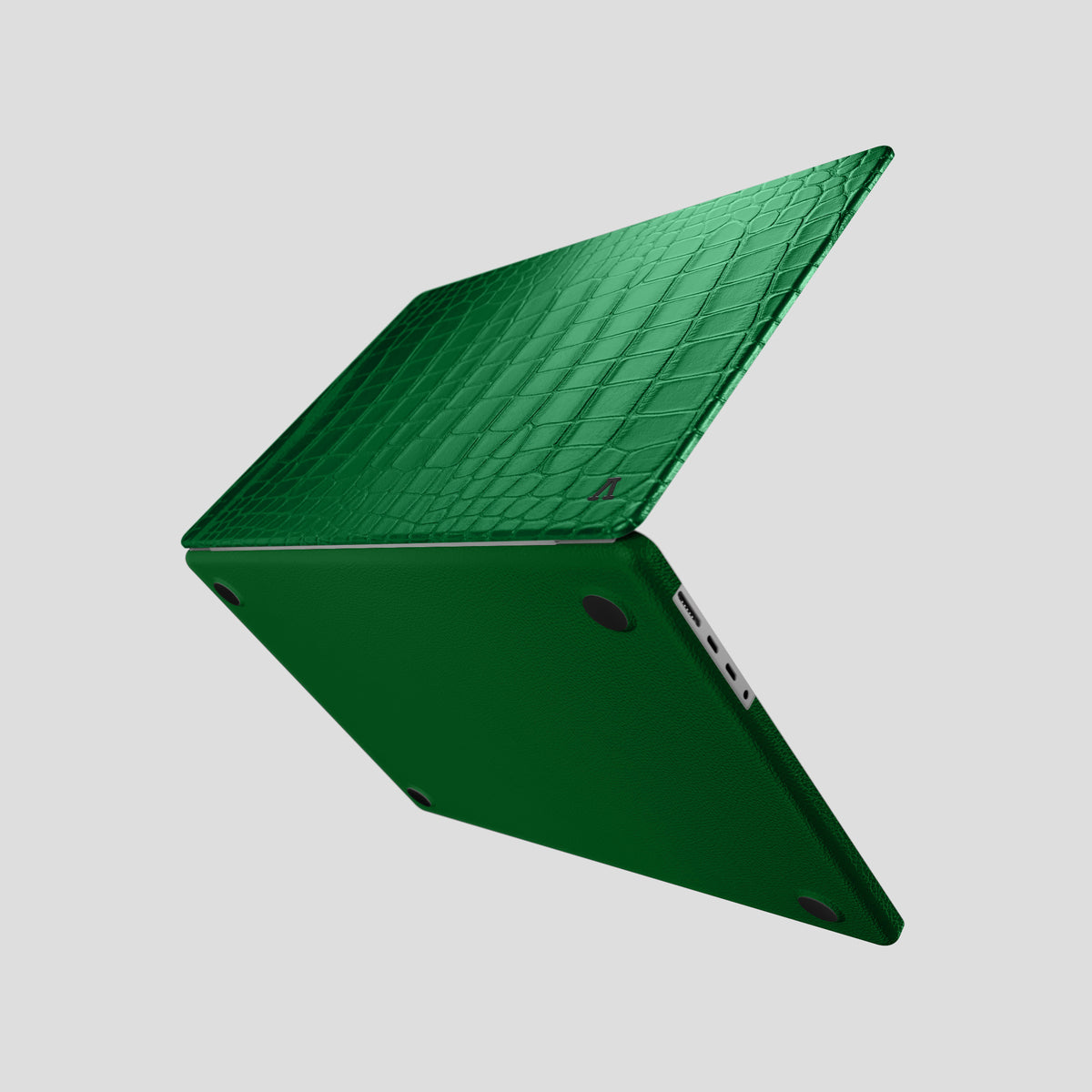 Forest-Green MacBook Air 13-inch (2022 / 2024) Case In Alligator with Black Metal -4 | Forest-Green-Black