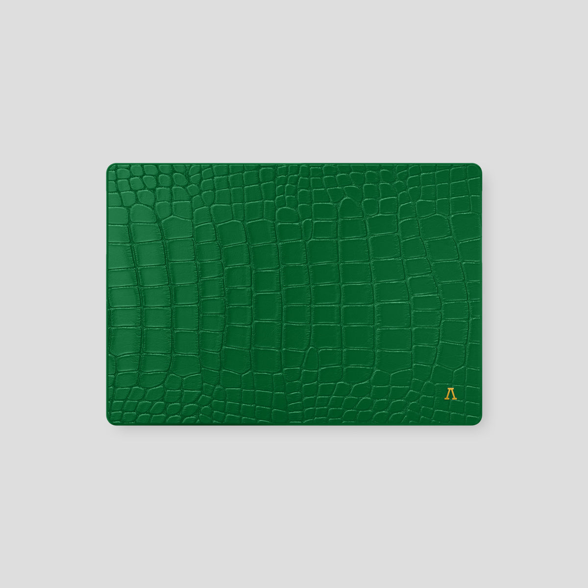 Green MacBook Pro 14-inch (2021 / 2023) Case In Alligator with Gold Metal -2 | Green-Gold