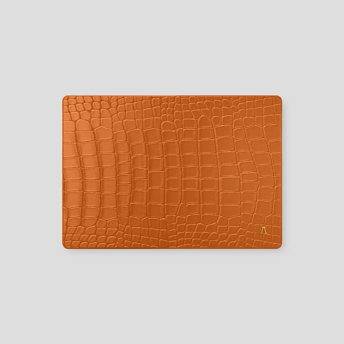 Orange Case For MacBook Air 13-inch (2022 / 2024) Alligator with Gold Metal -2 | Orange-Gold