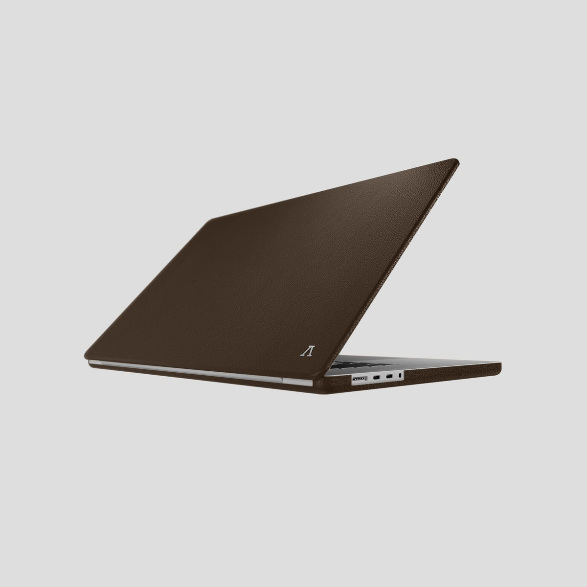 Dark-Brown Case For MacBook Air 13-inch (2022 / 2024) Calf with Steel Metal -1 | Dark-Brown-Steel