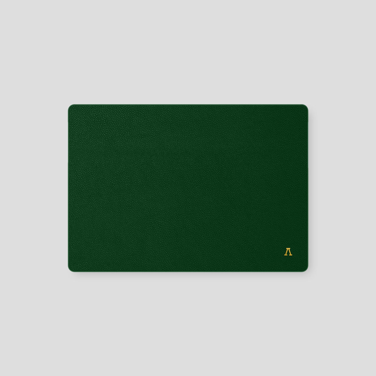 Dark Green Case For MacBook Air 13-inch (2022 / 2024) Calf with Gold Metal -2 | Dark-Green-Gold